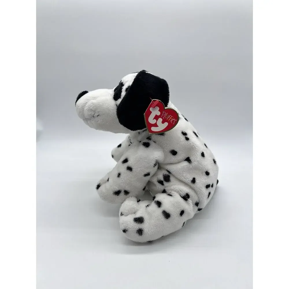Ty Pluffies Dotters White Dalmation Dog Plush 10
